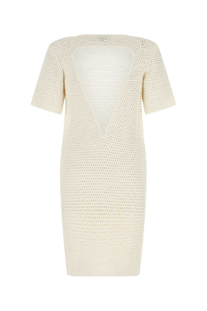 BOTTEGA VENETA Ivory Crochet Mini Dress