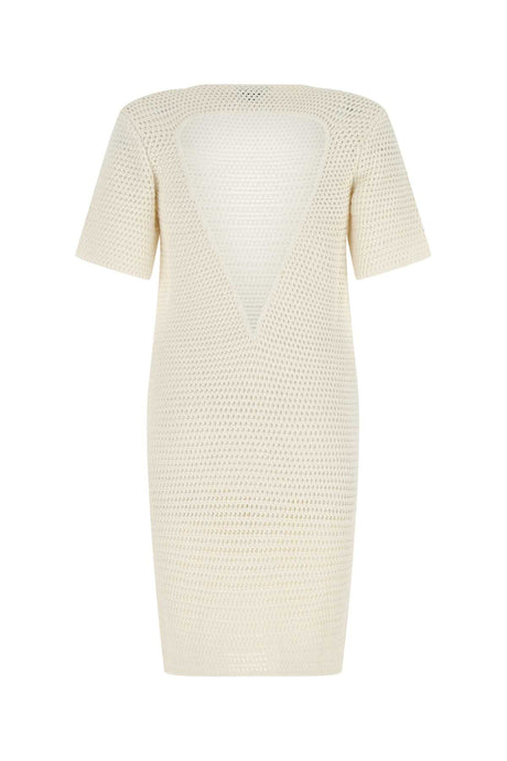 BOTTEGA VENETA Ivory Crochet Mini Dress