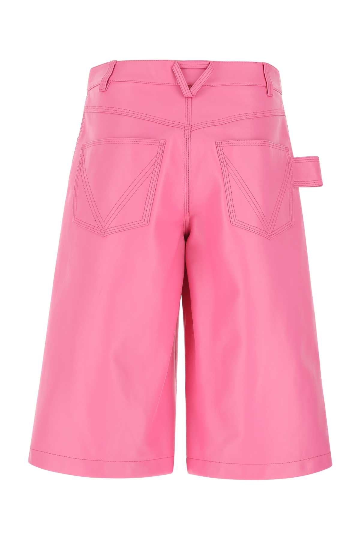 BOTTEGA VENETA Chic Pink Nappa Leather Bermuda Shorts