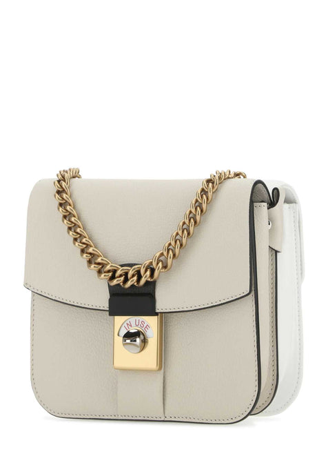 MAISON MARGIELA Two-tone Mini Leather and Cotton Square Handbag