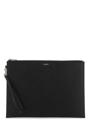 SAINT LAURENT Sophisticated Leather Clutch