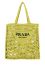 PRADA Chic Acid Green Raffia Shopping Handbag - 36 cm x 38 cm