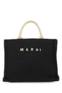 MARNI Mini Black Raffia Shopping Handbag