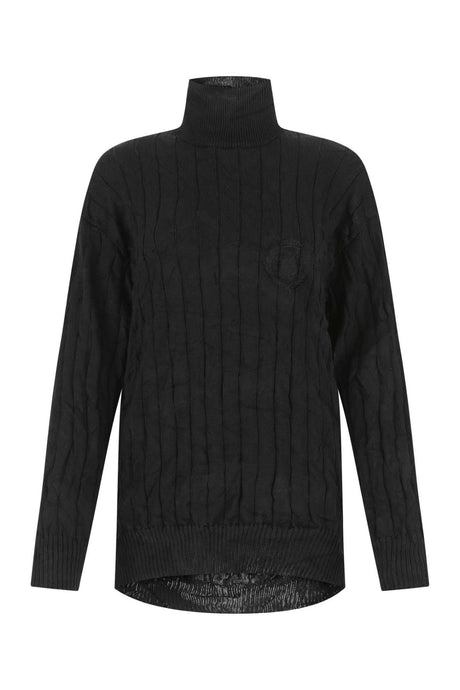 BALENCIAGA Oversized Black Silk Blend Sweater for Women