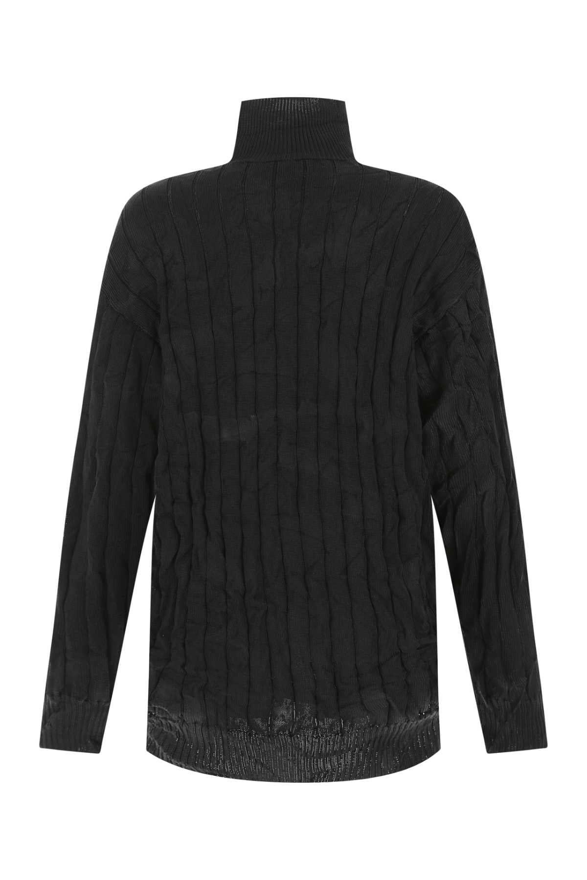 BALENCIAGA Oversized Black Silk Blend Sweater for Women