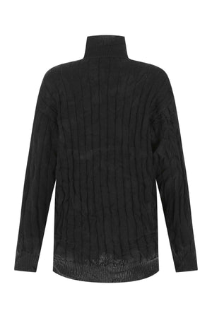 BALENCIAGA Oversized Black Silk Blend Sweater for Women