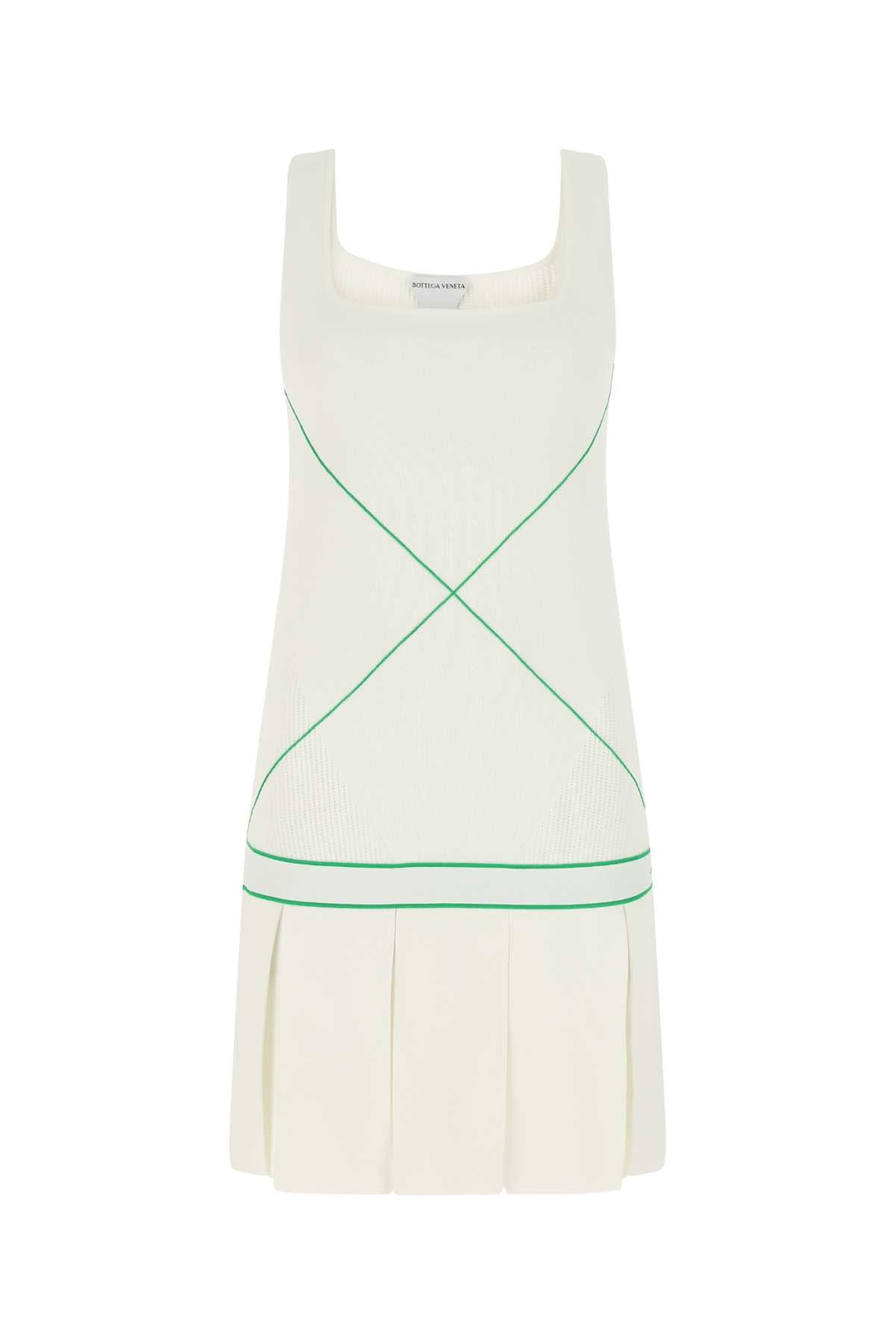 BOTTEGA VENETA Elegant White Viscose-Blend Dress for Women