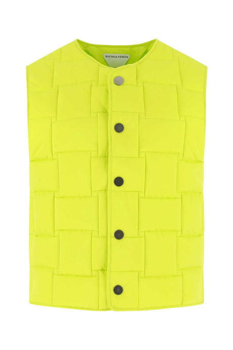 BOTTEGA VENETA Acid Green Nylon Padded Mini Vest