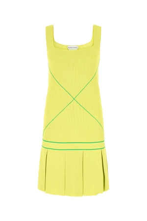 BOTTEGA VENETA Viscose Blend Mini Dress in Acid Green