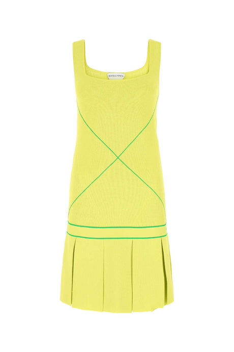 BOTTEGA VENETA Viscose Blend Mini Dress in Acid Green