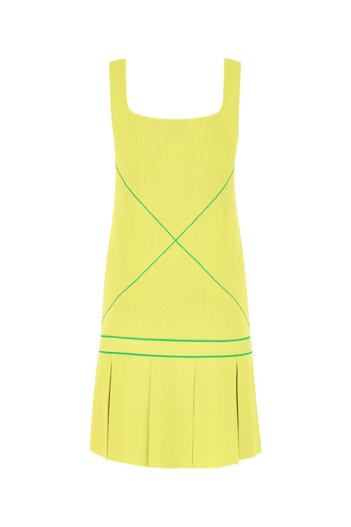 BOTTEGA VENETA Viscose Blend Mini Dress in Acid Green