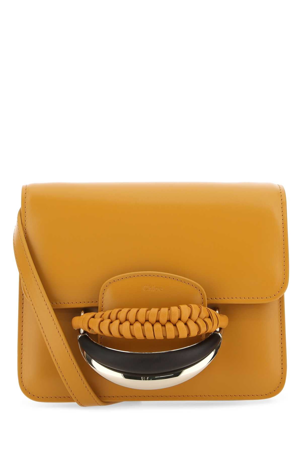 CHLOE Mini Leather Kattie Clutch in Mustard