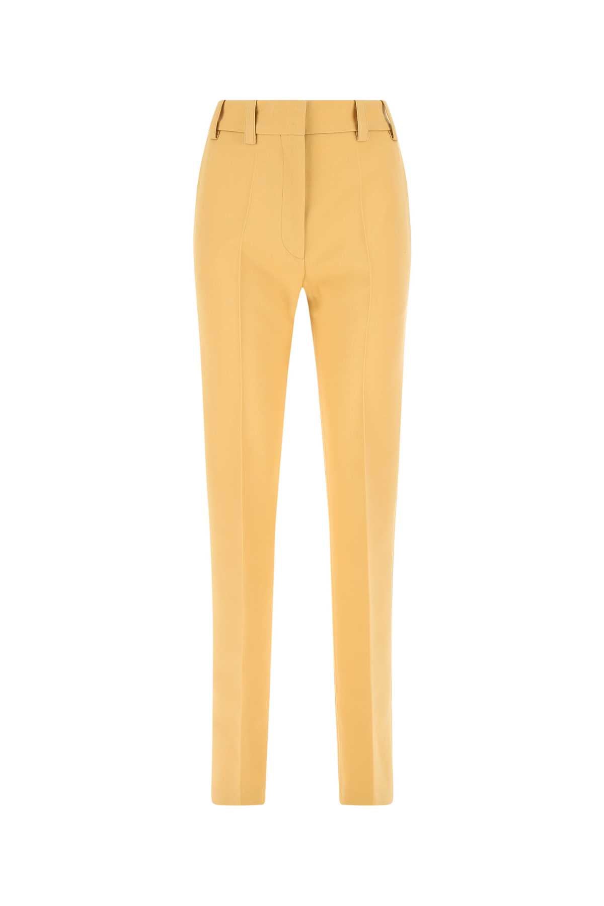 QUIRA Pastel Orange Wool Trousers for Women