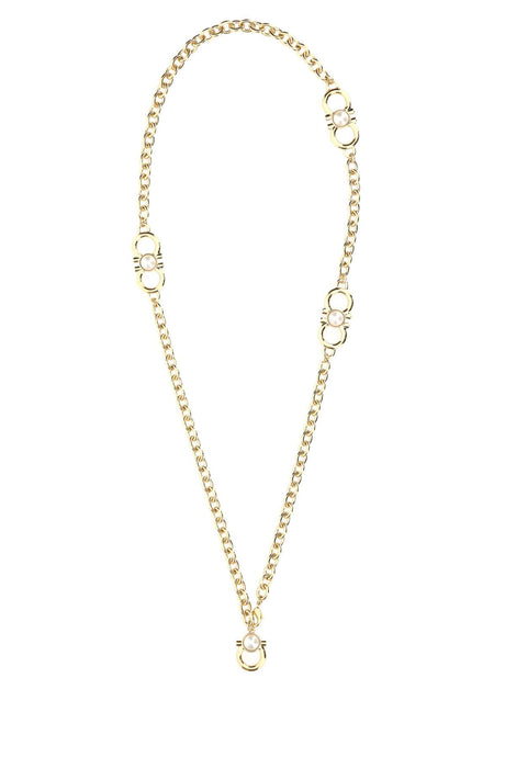 SALVATORE FERRAGAMO Elegant Golden Metal Necklace for Women