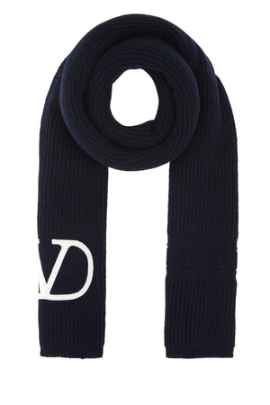 VALENTINO GARAVANI Midnight Blue Virgin Wool Scarf