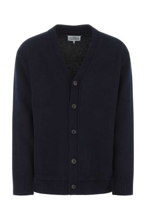 MAISON MARGIELA Oversized Blue Wool Blend Cardigan