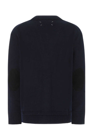 MAISON MARGIELA Oversized Blue Wool Blend Cardigan