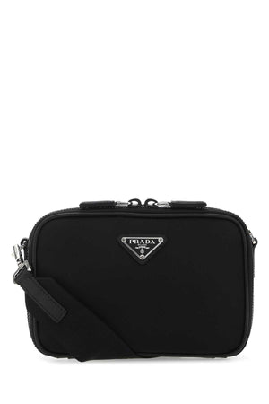 PRADA Mini Black Leather and Nylon Crossbody Handbag