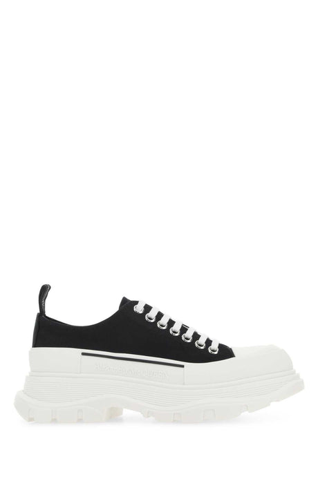 ALEXANDER MCQUEEN Black Canvas Tread Slick Sneakers for Women