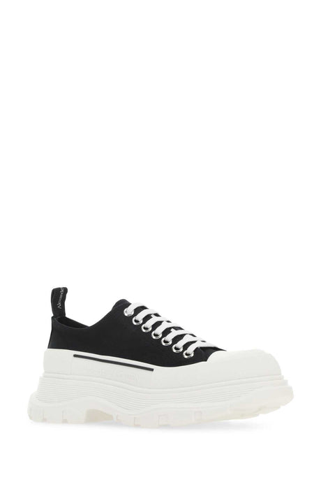 ALEXANDER MCQUEEN Black Canvas Tread Slick Sneakers for Women