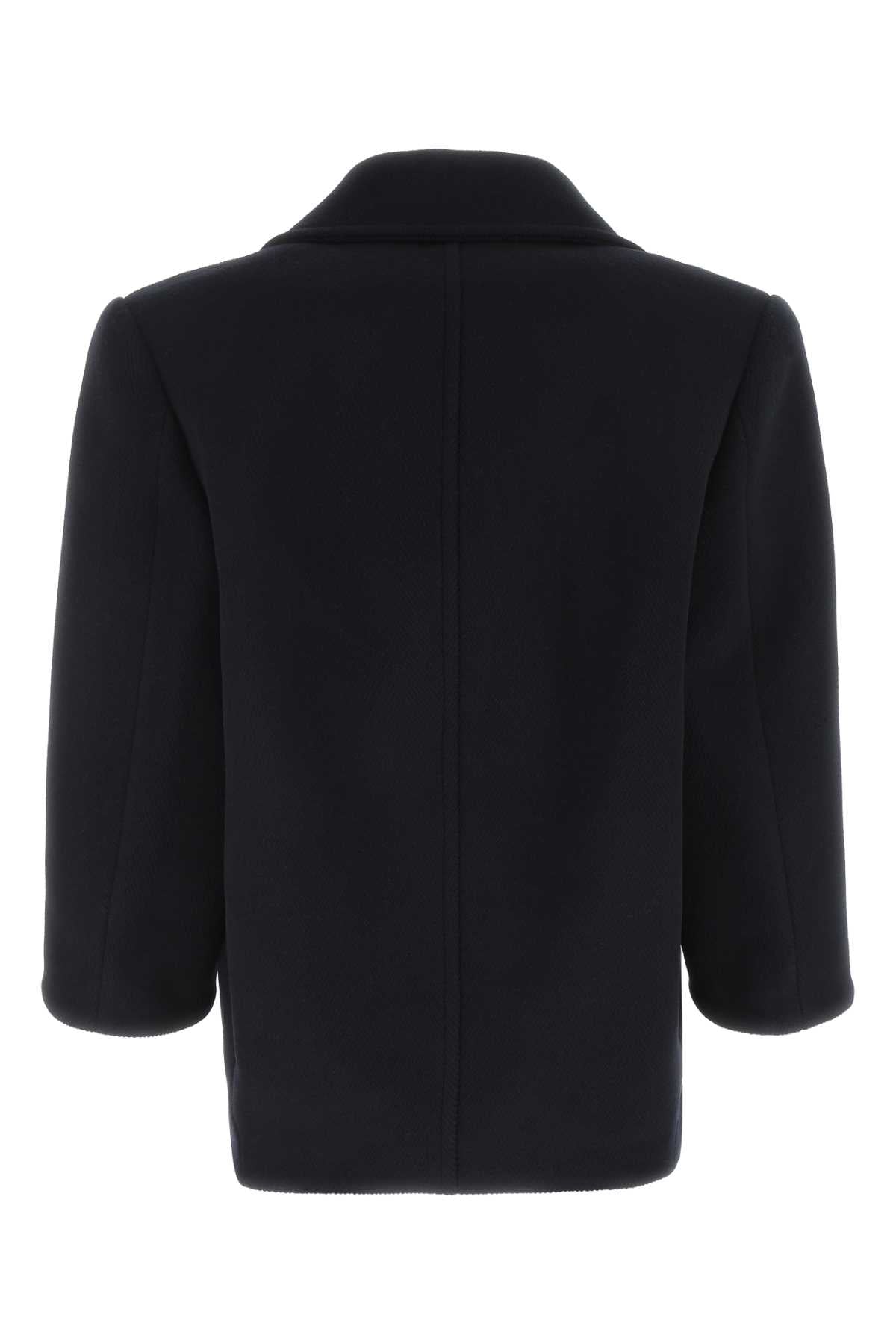 SAINT LAURENT Oversize Wool Jacket for Women - Cozy Comfort in Navy