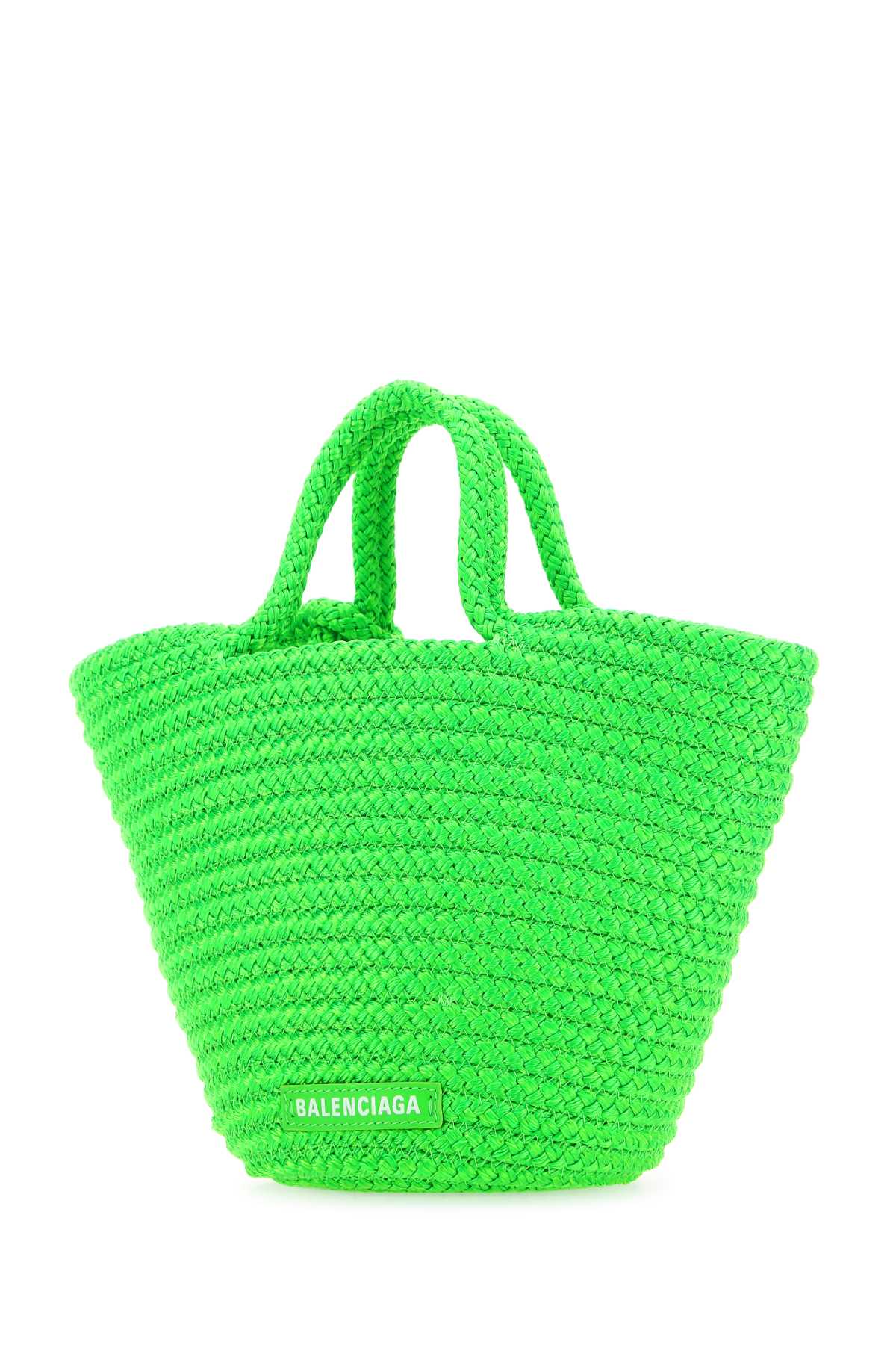 BALENCIAGA Mini Fluo Green Rope Handbag