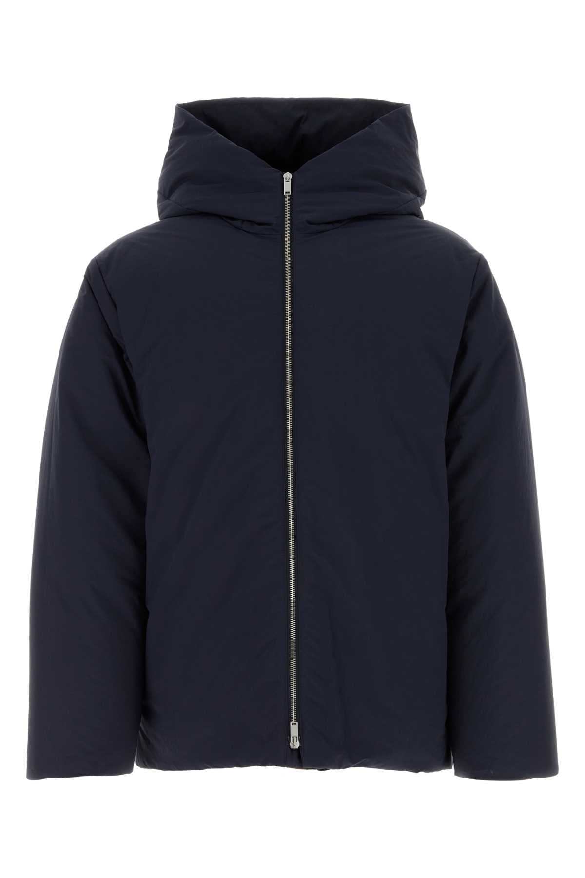 JIL SANDER Navy Blue Polyester Down Jacket for Men