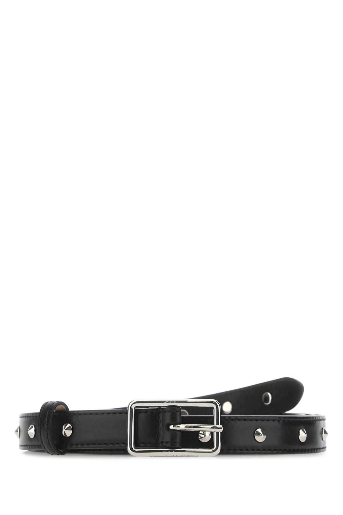 ALEXANDER MCQUEEN Elevate Your Style with the Black Leather Belt (2 cm)