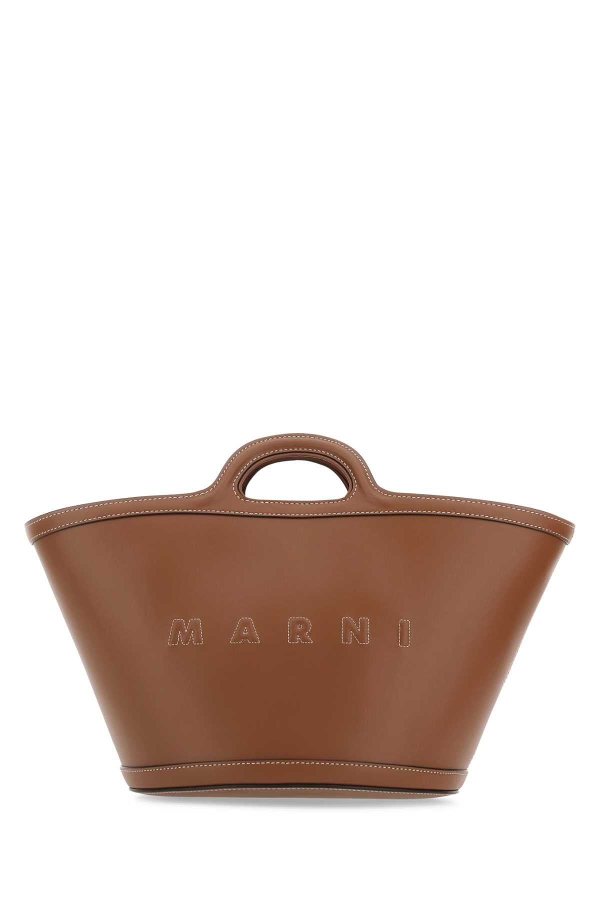 MARNI Mini Brown Leather Tropicalia Handbag