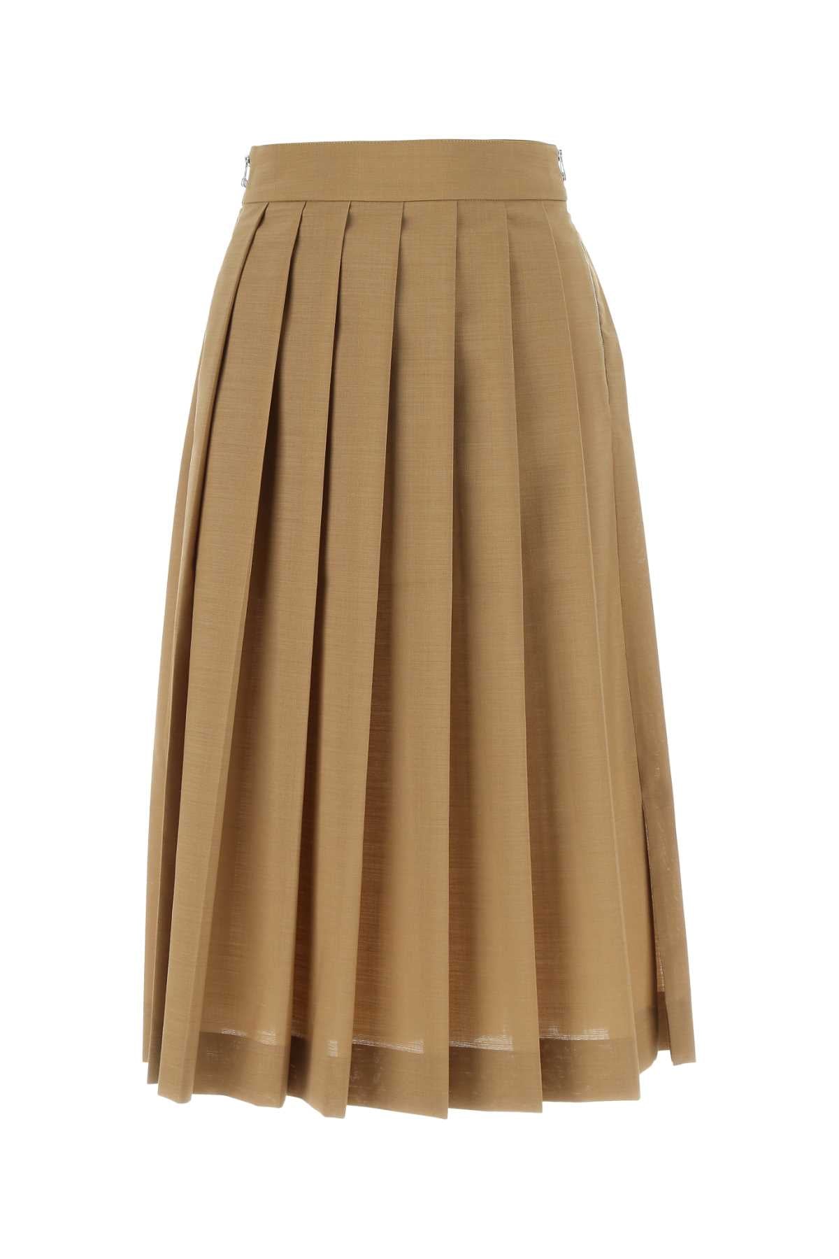 QUIRA Classic Biscuit Polyester Blend Skirt