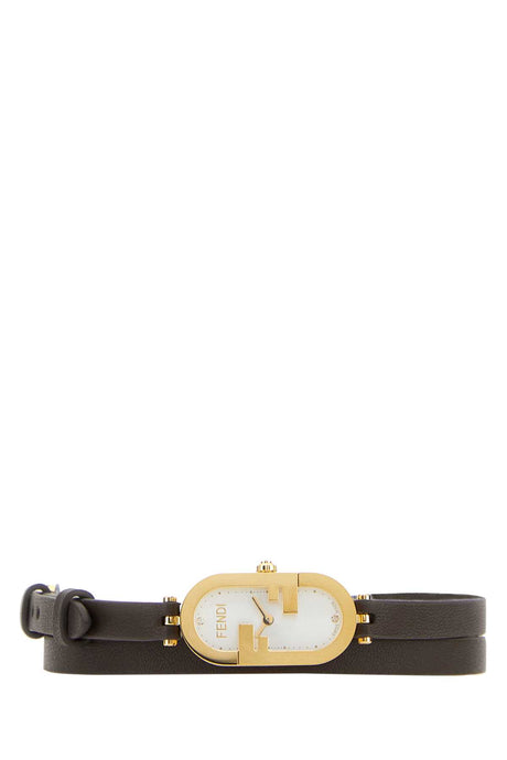 FENDI Mini Leather O Lock Vertical Watch for Women