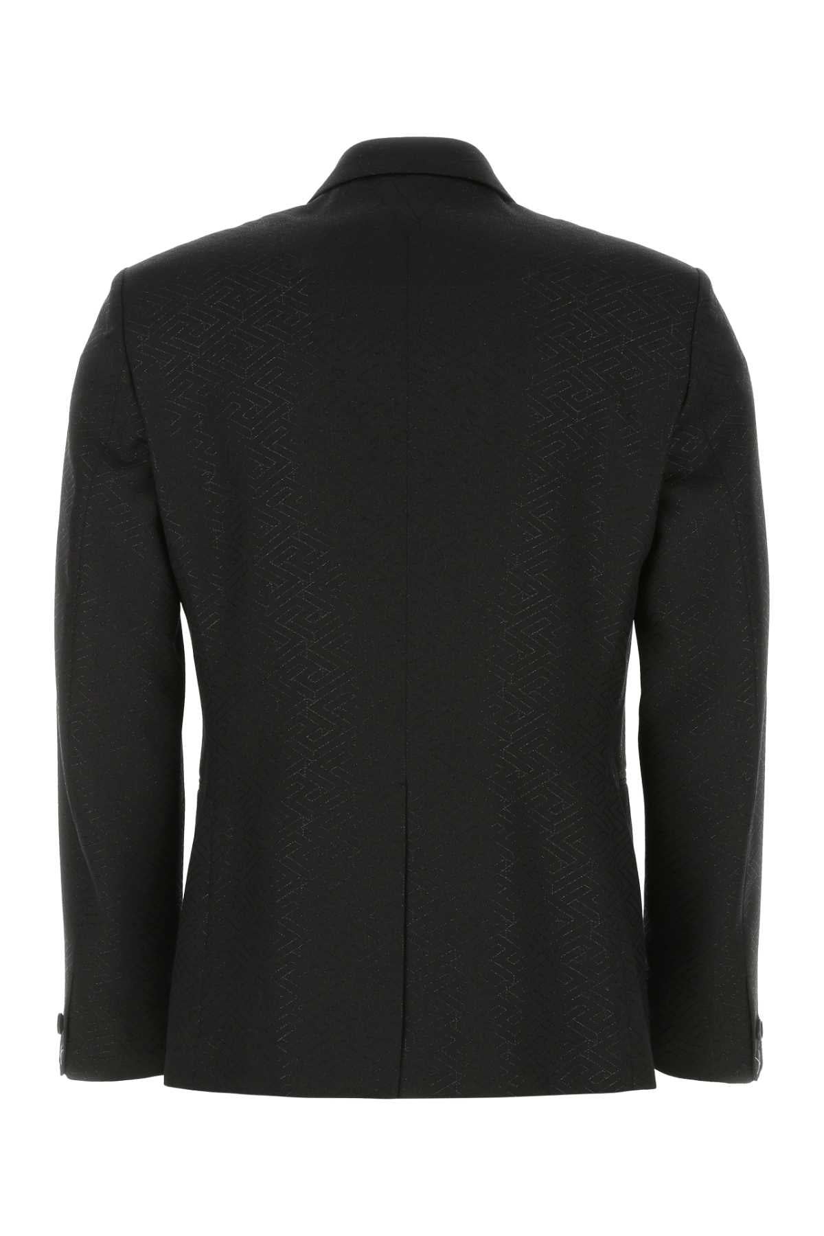 VERSACE Sophisticated Black Wool Blend Blazer for Men