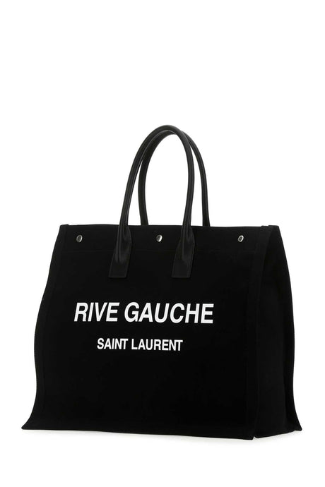 SAINT LAURENT Chic Black Canvas Rive Gauche Shopping Handbag - 48 cm x 36 cm x 11 cm