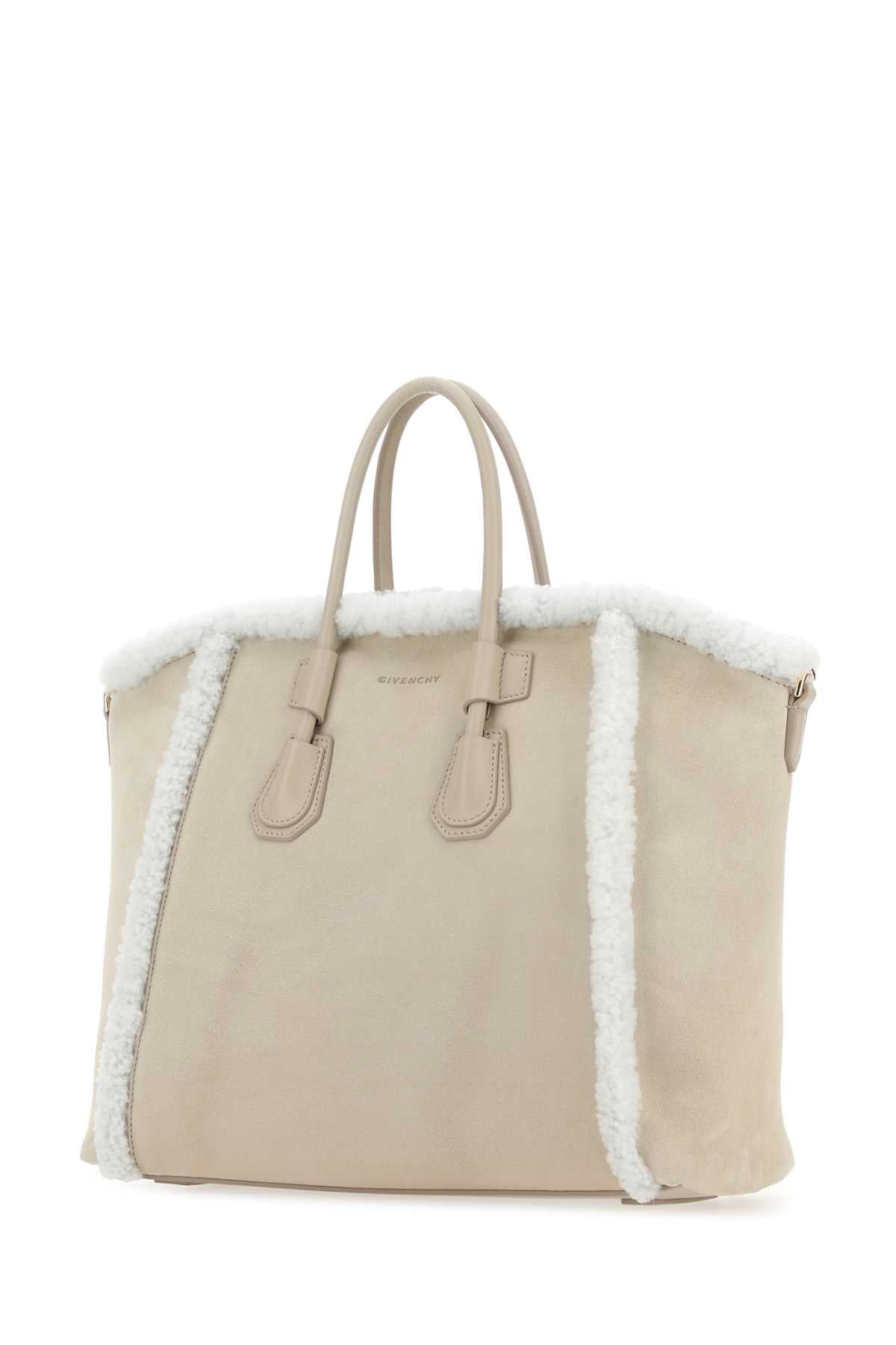 GIVENCHY Mini Sand Suede Antigona Sport Handbag