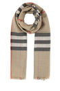 BURBERRY Embroidered Wool Blend Scarf (220 cm x 70 cm)