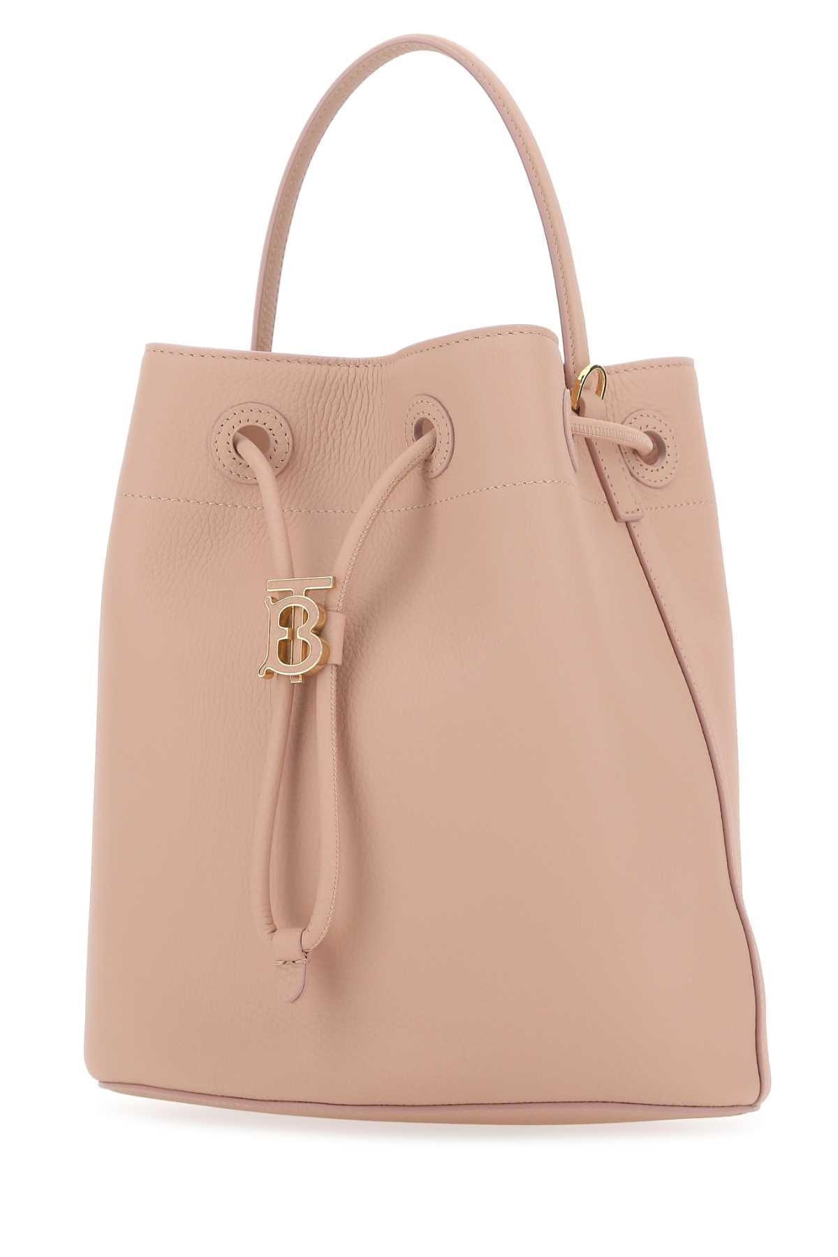 BURBERRY Mini Pink Leather Bucket Handbag