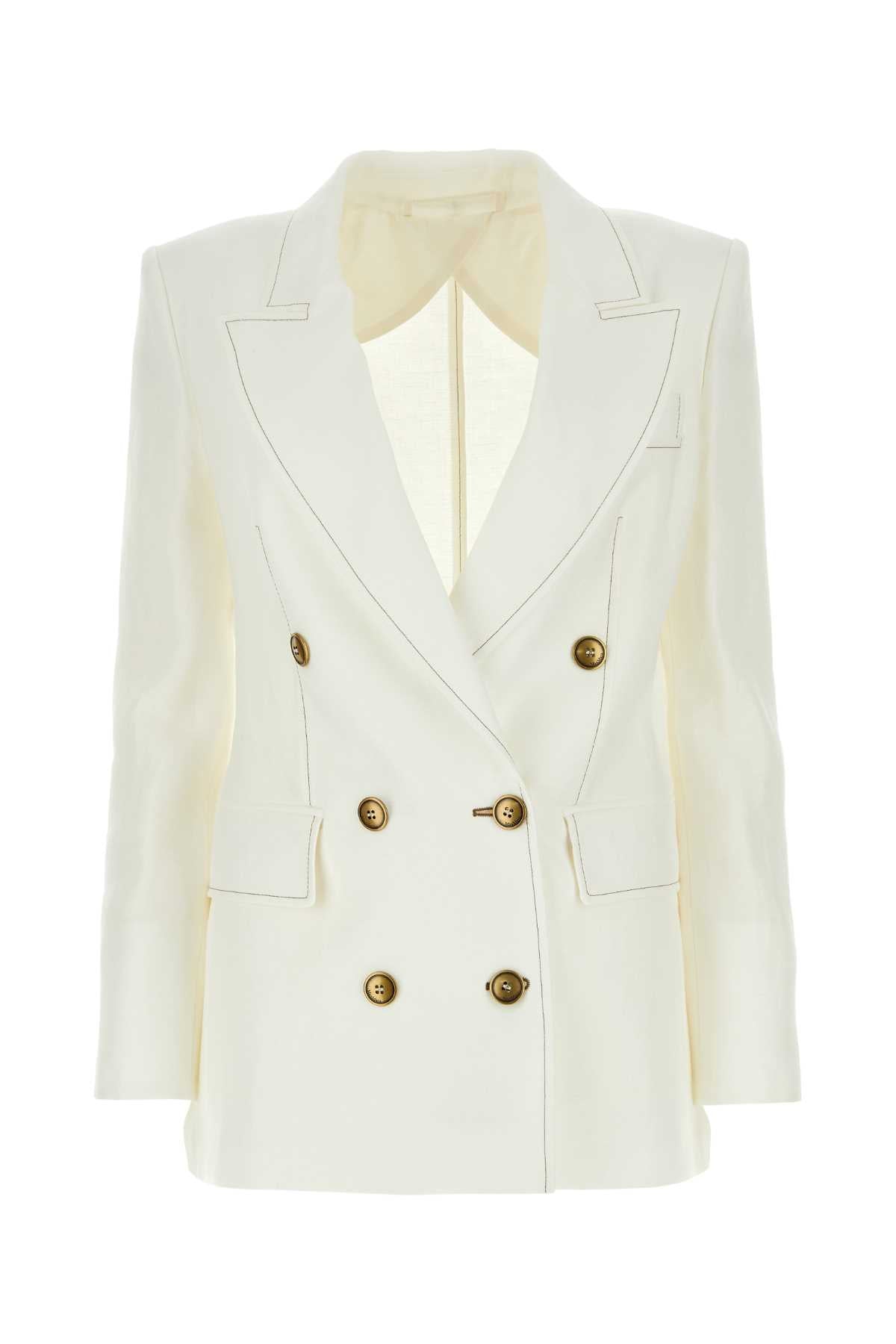 MAX MARA Elegant White Linen Verace Blazer for Women