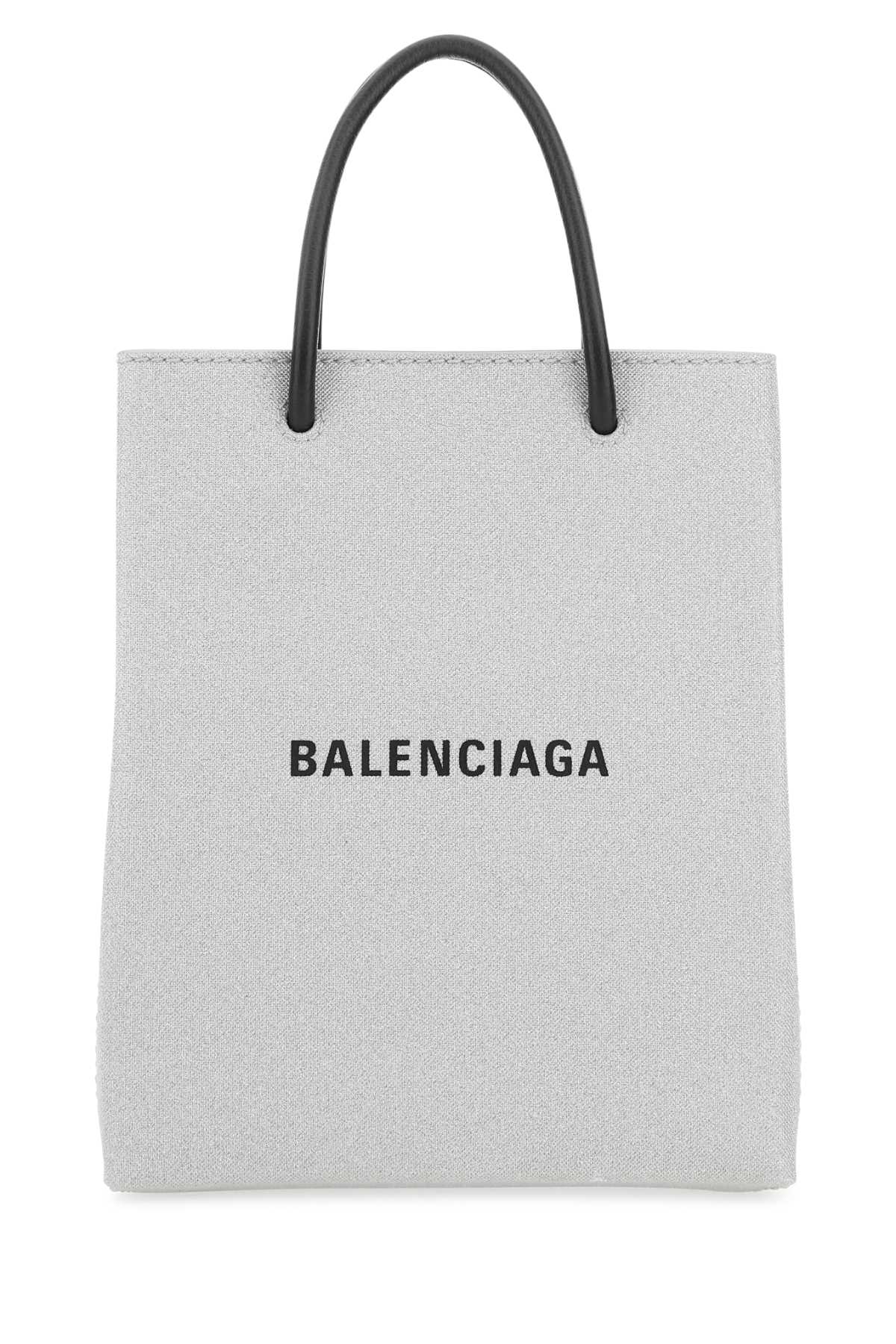 BALENCIAGA Mini Silver Fabric Phone Case