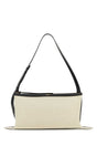 JIL SANDER Two-tone Canvas and Leather Medium Shoulder Handbag