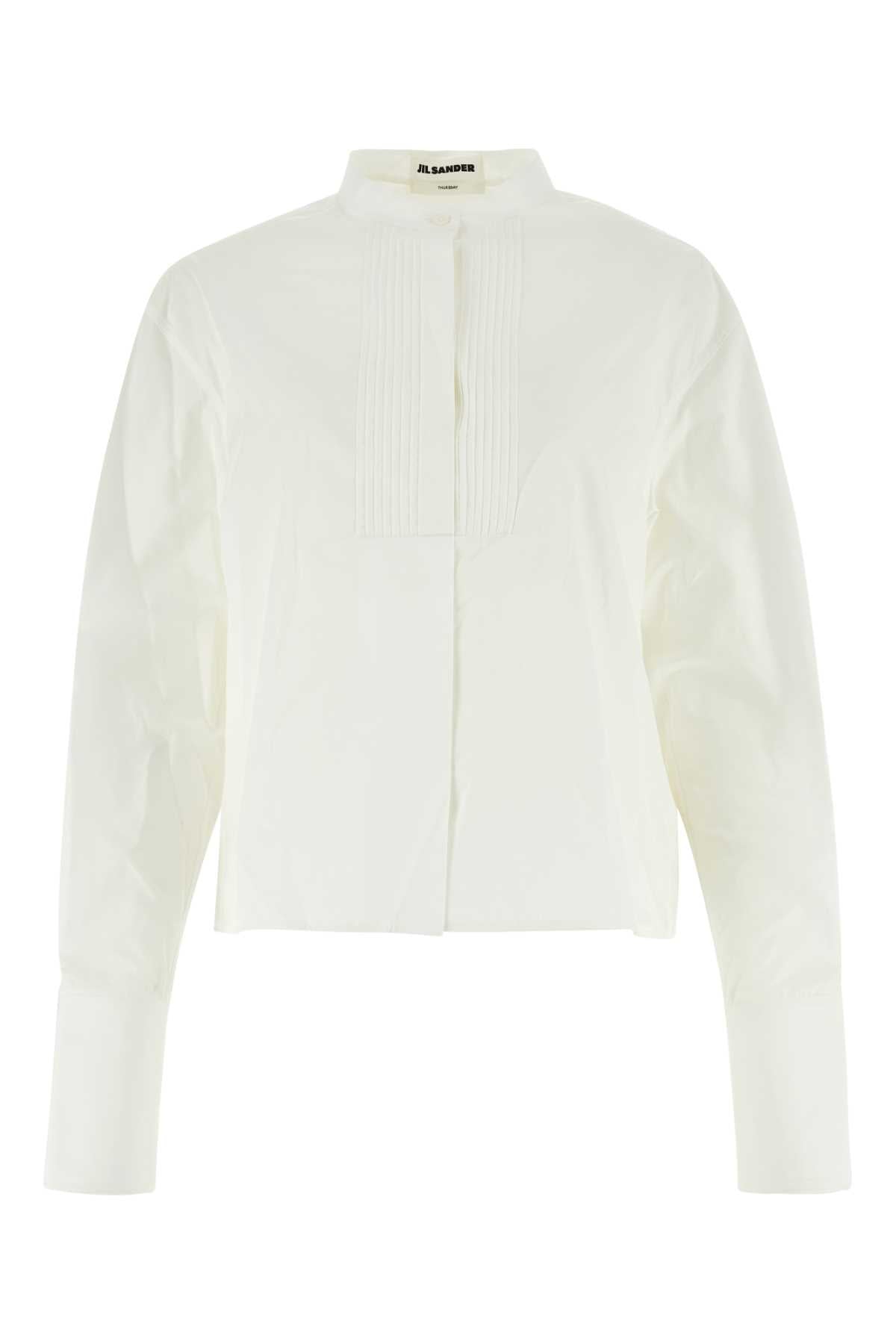 JIL SANDER Classic White Poplin Shirt for Women