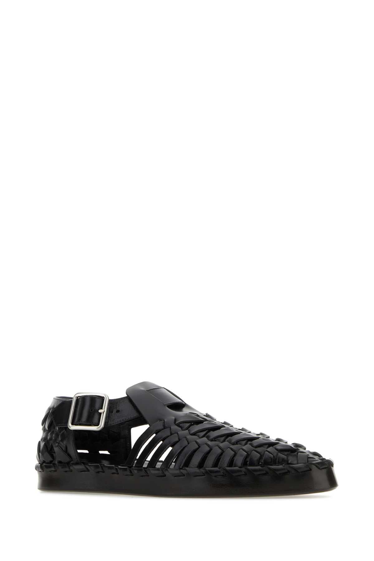 JIL SANDER Chic Black Leather Sandals