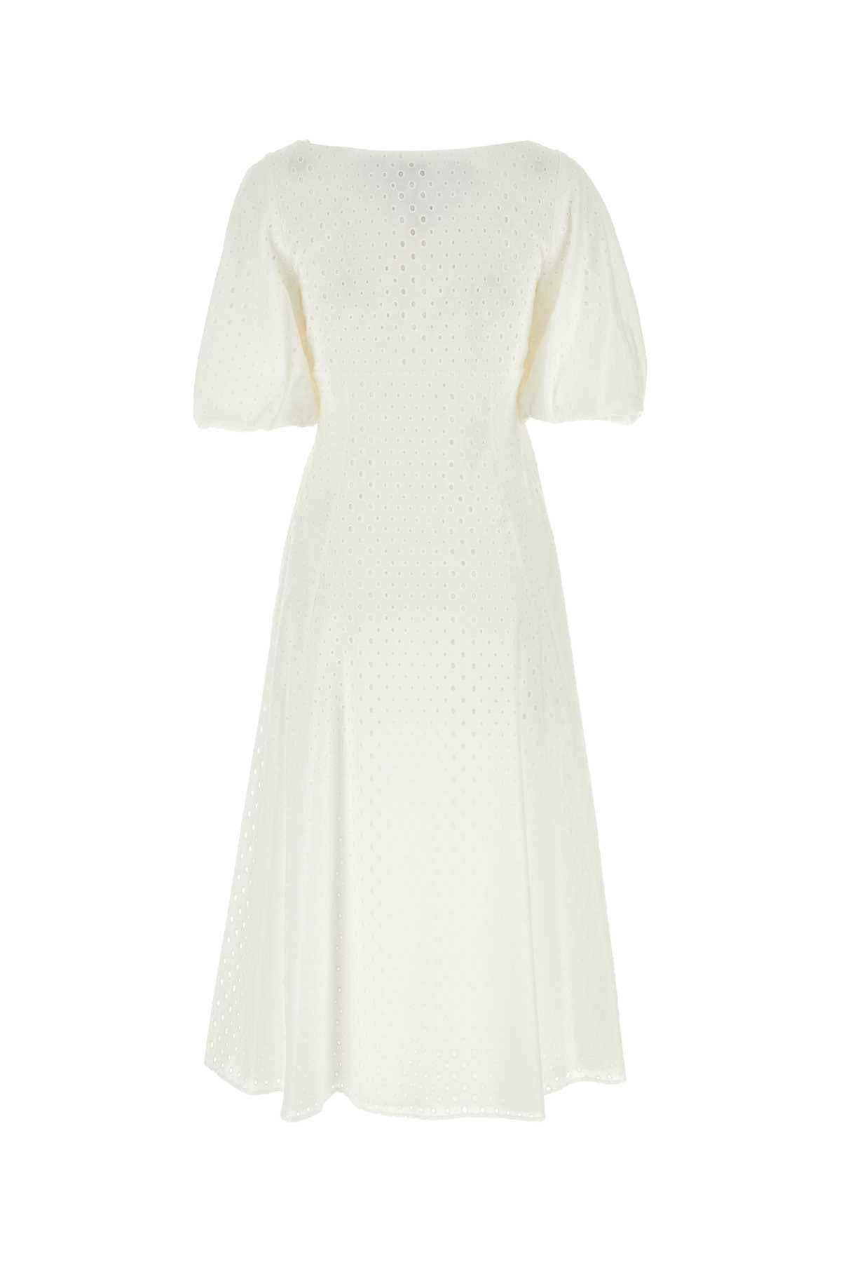 KENZO Elegant White Broderie Anglaise Mini Dress