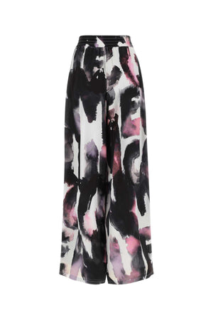 ALEXANDER MCQUEEN Printed Silk Wide-Leg Pant