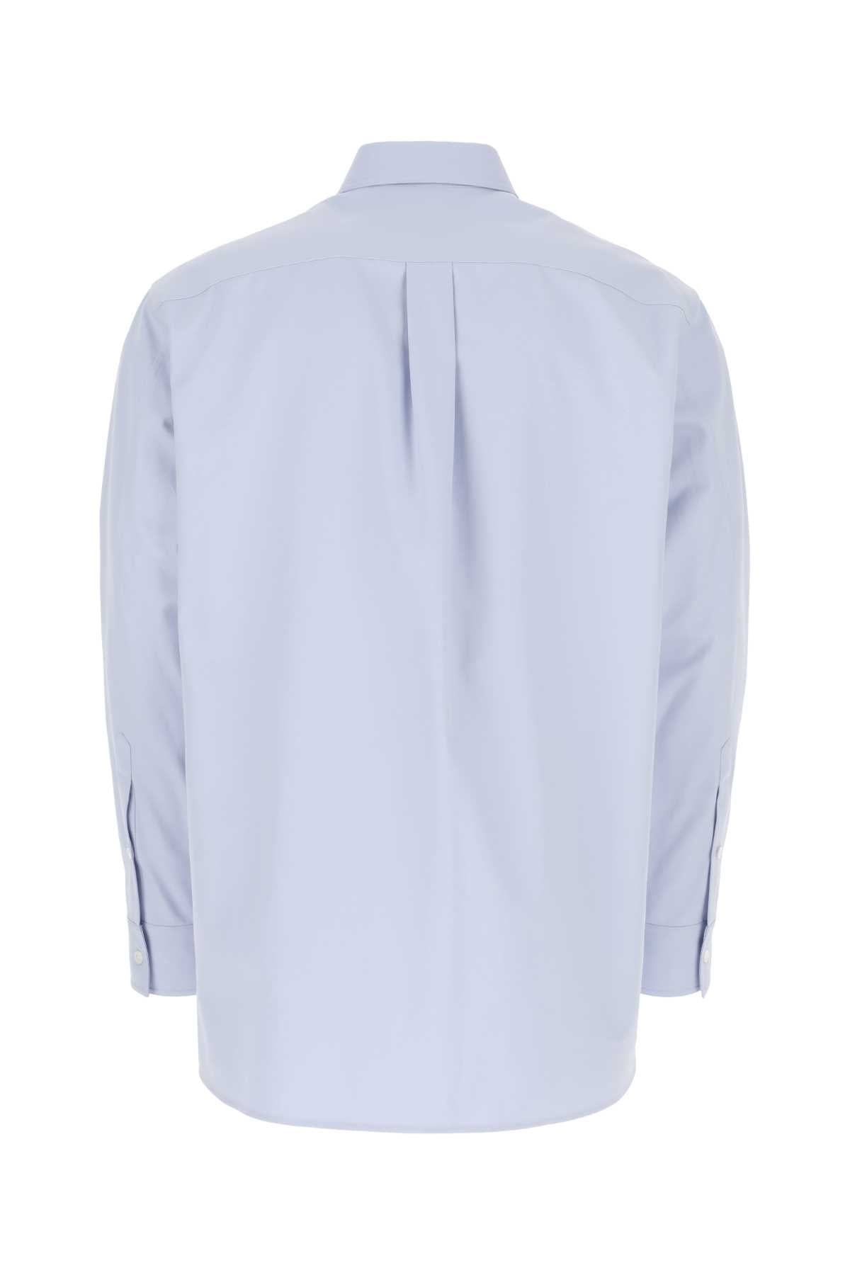 VALENTINO GARAVANI Oversized Powder Blue Cotton Blend Shirt