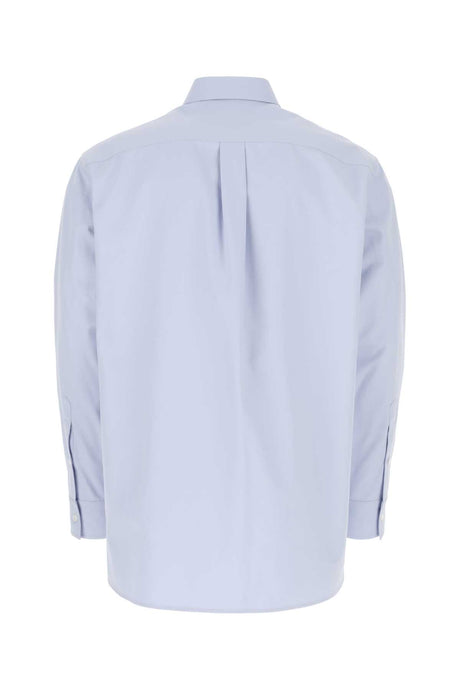 VALENTINO GARAVANI Oversized Powder Blue Cotton Blend Shirt