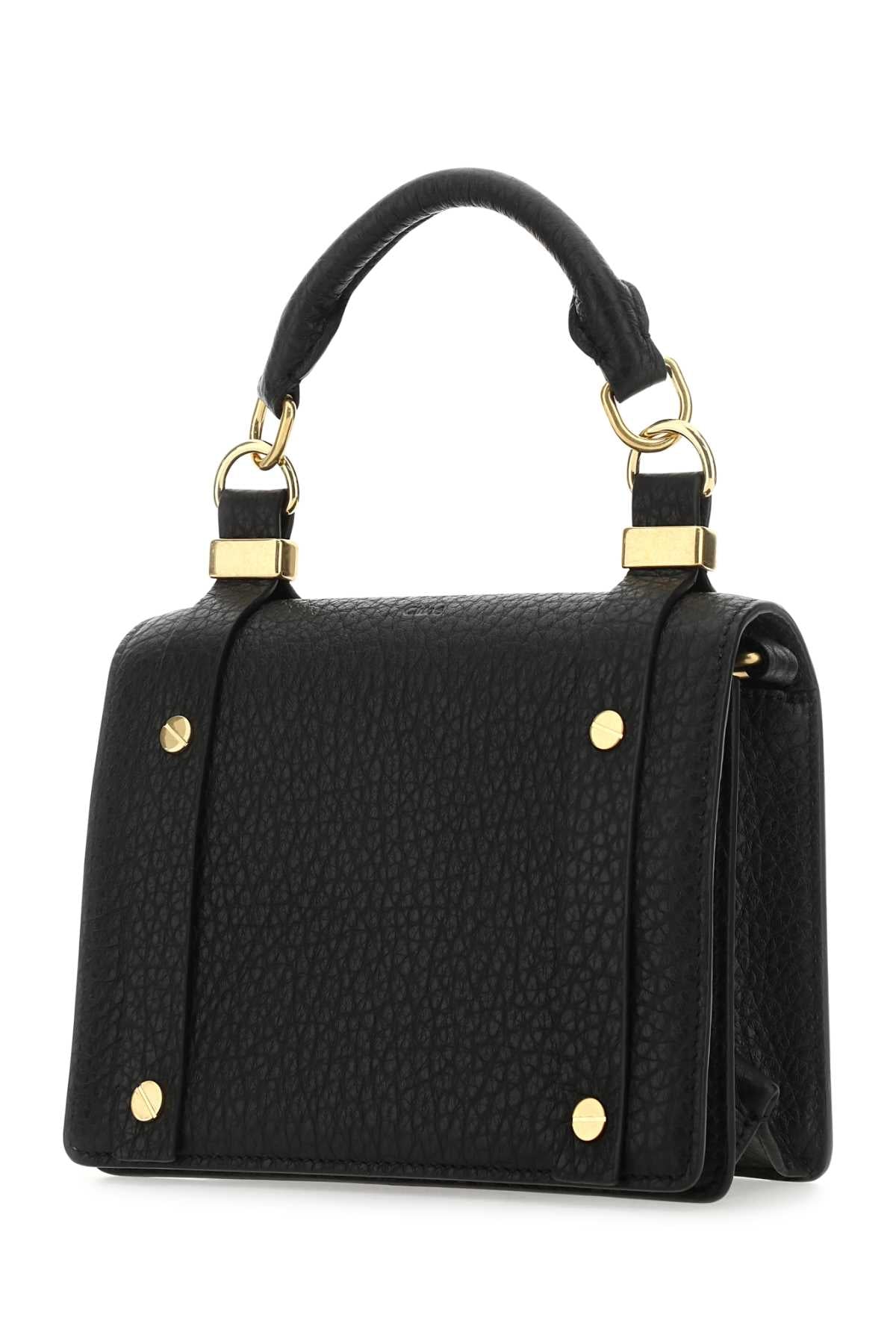 CHLOE Mini Black Leather Ora Handbag