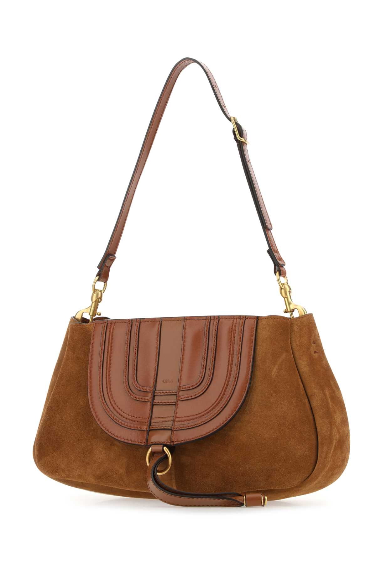 CHLOE Elegant Brown Suede Mini Clutch