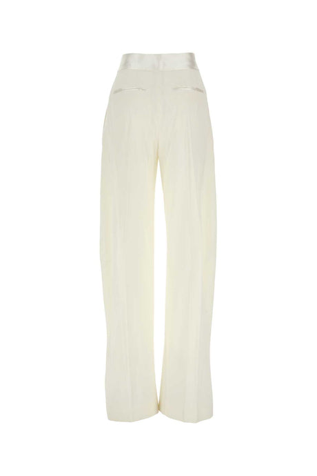 THE ATTICO Ivory Wide-Leg Wool Pants