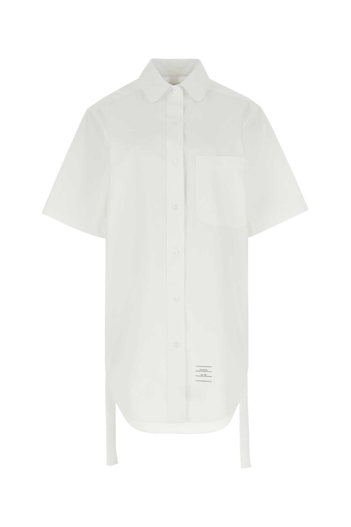 THOM BROWNE Chic White Poplin Mini Dress for Women