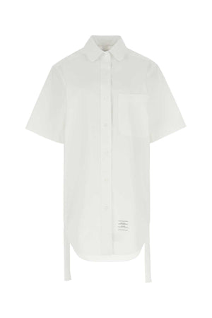 THOM BROWNE Chic White Poplin Mini Dress for Women